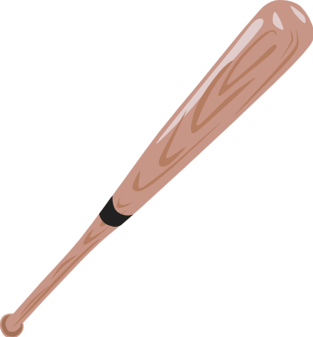 Drawing of a wooden baseball bat